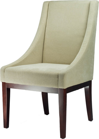 Safavieh Creme Fabric Sloping Armchair Natural Cream and Cherry Mahogany