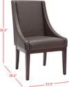 Safavieh Brown Leather Sloping Armchair and Dark Cherry Finish Furniture 