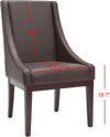 Safavieh Brown Leather Sloping Armchair and Dark Cherry Finish Furniture 