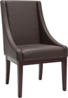 Safavieh Brown Leather Sloping Armchair and Dark Cherry Finish Furniture Main