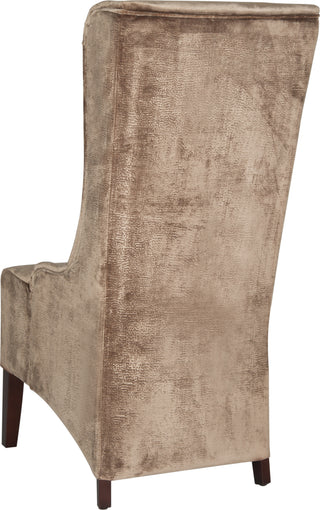 Safavieh Becall 20''H Velvet Dining Chair Dark Champagne and Cherry Mahogany Furniture 