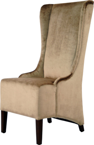 Safavieh Becall 20''H Velvet Dining Chair Dark Champagne and Cherry Mahogany Furniture 