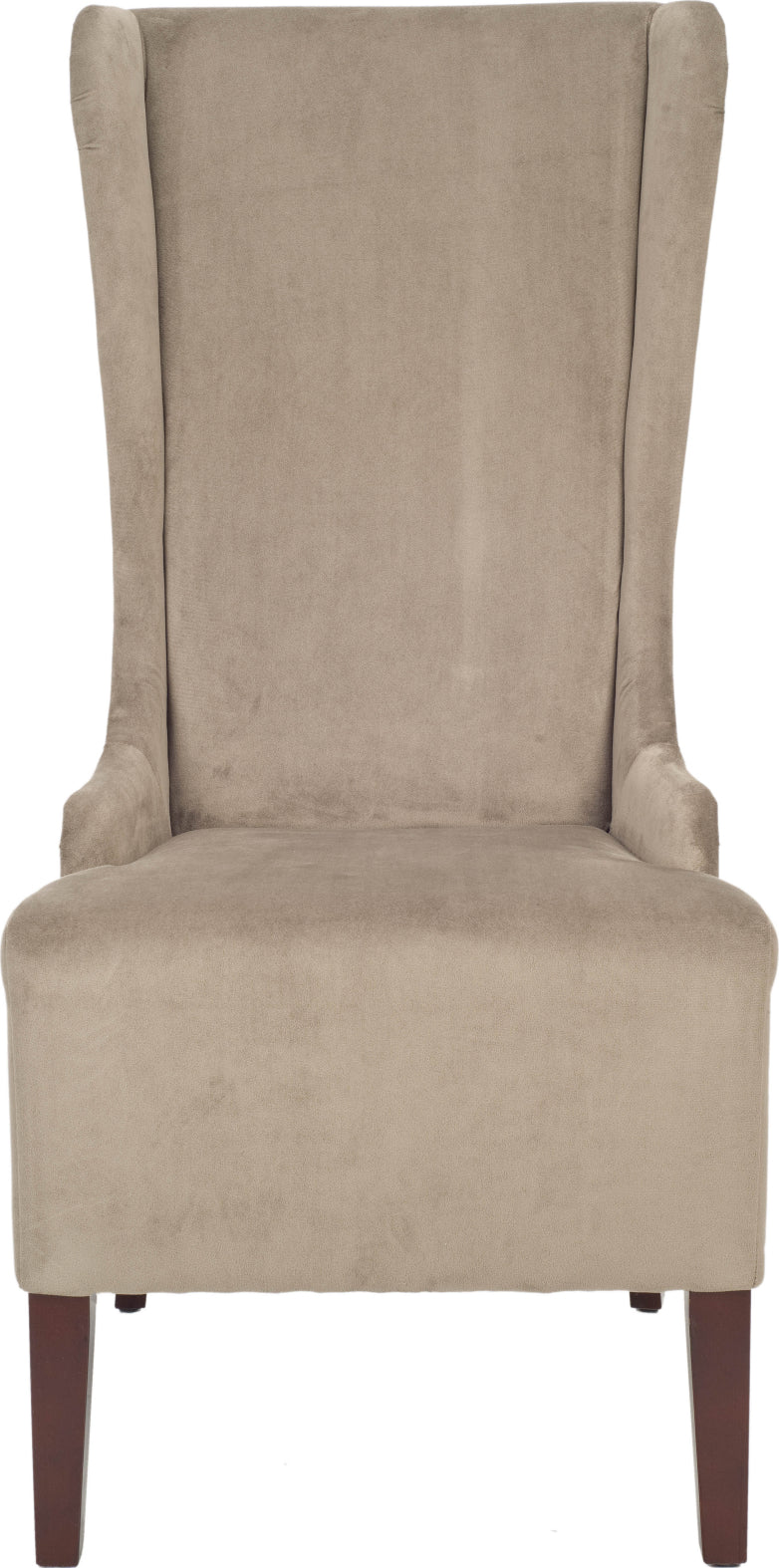 Safavieh Becall 20''H Cotton Dining Chair Mushroom Taupe and Cherry Mahogany Furniture main image