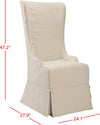 Safavieh Becall 20''H Linen Dining Chair Natural Cream and Cherry Mahogany Furniture 