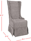Safavieh Becall 20''H Linen Dining Chair Bark and Cherry Mahogany Furniture 