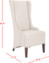 Safavieh Becall 20''H Linen Dining Chair-Silver Nail Heads Taupe and Cherry Mahogany Furniture 