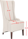 Safavieh Becall 20''H Linen Dining Chair-Silver Nail Heads Taupe and Cherry Mahogany Furniture 