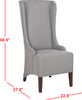 Safavieh Becall 20''H Linen Dining Chair Arctic Grey and Cherry Mahogany Furniture 