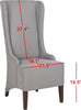 Safavieh Becall 20''H Linen Dining Chair Arctic Grey and Cherry Mahogany Furniture 