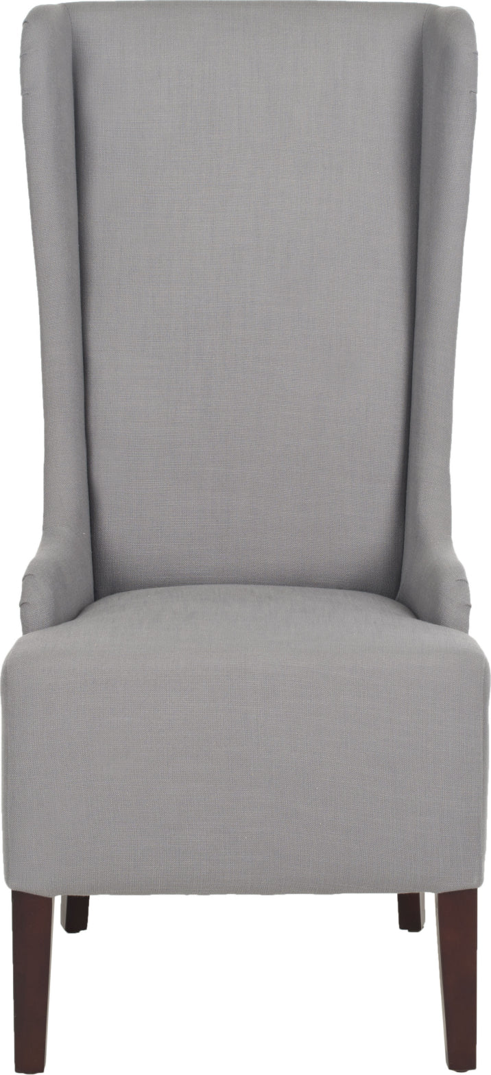 Safavieh Becall 20''H Linen Dining Chair Arctic Grey and Cherry Mahogany Furniture main image