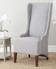 Safavieh Becall Linen Dining Chair Arctic Grey and Cherry Mahogany Furniture  Feature