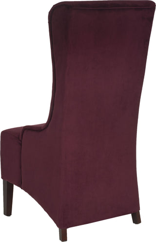 Safavieh Becall 20''H Velvet Dining Chair Bordeaux and Cherry Mahogany Furniture 