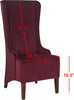 Safavieh Becall 20''H Velvet Dining Chair Bordeaux and Cherry Mahogany Furniture 