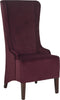 Safavieh Becall 20''H Velvet Dining Chair Bordeaux and Cherry Mahogany Furniture 