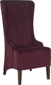 Safavieh Becall 20''H Velvet Dining Chair Bordeaux and Cherry Mahogany Furniture 