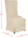 Safavieh Becall 20''H Linen Dining Chair Hemp and Black Furniture 