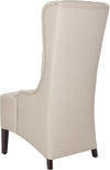 Safavieh Becall 20''H Linen Dining Chair Taupe and Cherry Mahogany Furniture 