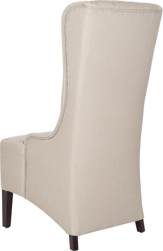 Safavieh Becall 20''H Linen Dining Chair Taupe and Cherry Mahogany Furniture 