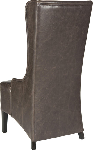 Safavieh Becall 20''H Leather Dining Chair Antique Brown and Espresso Furniture 