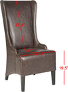 Safavieh Becall 20''H Leather Dining Chair Antique Brown and Espresso Furniture 
