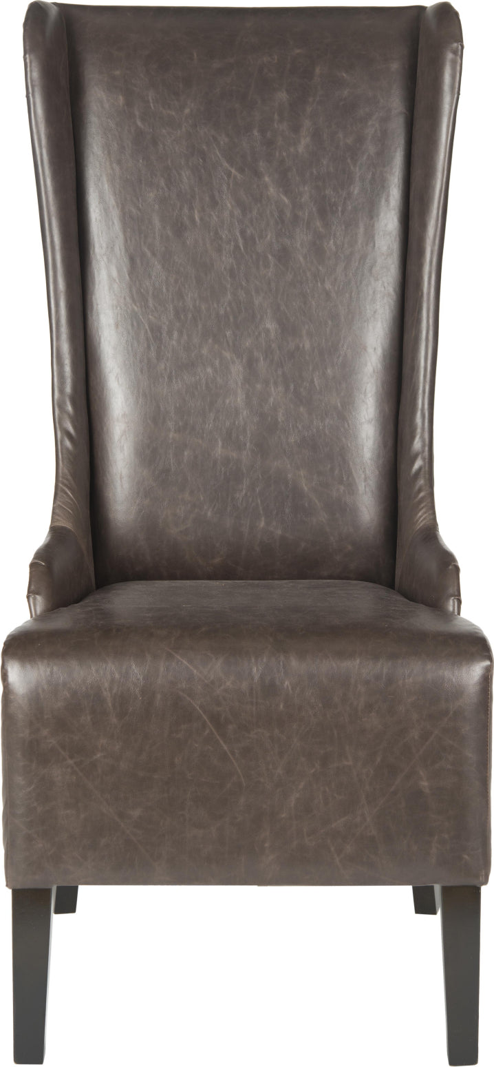 Safavieh Becall 20''H Leather Dining Chair Antique Brown and Espresso Furniture main image