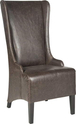 Safavieh Becall 20''H Leather Dining Chair Antique Brown and Espresso Furniture 