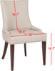 Safavieh Becca 19''H Linen Dining Chair-Silver Nail Heads Taupe and Cherry Mahogany Furniture 