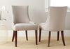 Safavieh Becca 19''H Linen Dining Chair-Silver Nail Heads Taupe and Cherry Mahogany Furniture 