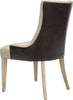 Safavieh Becca 19''H Fabric and Leather Dining Chair Antique Gold Brown Espresso Furniture 