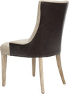 Safavieh Becca 19''H Fabric and Leather Dining Chair Antique Gold Brown Espresso Furniture 