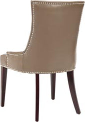 Safavieh Becca 19''H Leather Dining Chair-Silver Nail Heads Clay and Cherry Mahogany Furniture 