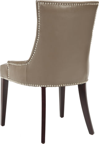 Safavieh Becca 19''H Leather Dining Chair-Silver Nail Heads Clay and Cherry Mahogany Furniture 