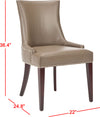 Safavieh Becca 19''H Leather Dining Chair-Silver Nail Heads Clay and Cherry Mahogany Furniture 