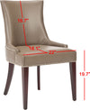 Safavieh Becca 19''H Leather Dining Chair-Silver Nail Heads Clay and Cherry Mahogany Furniture 
