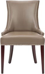 Safavieh Becca 19''H Leather Dining Chair-Silver Nail Heads Clay and Cherry Mahogany Furniture main image