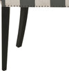 Safavieh Becca 19''H Stripe Linen Dining Chair-Flat Nail Heads Grey and Bone Espresso Furniture 