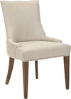 Safavieh Becca 19''H Linen Dining Chair-Silver Nail Heads Antique Gold and Walnut Finish Furniture 