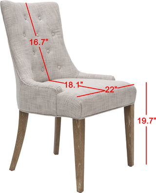 Safavieh Becca 20''H Linen Dining Chair Grey and White Washed Furniture 