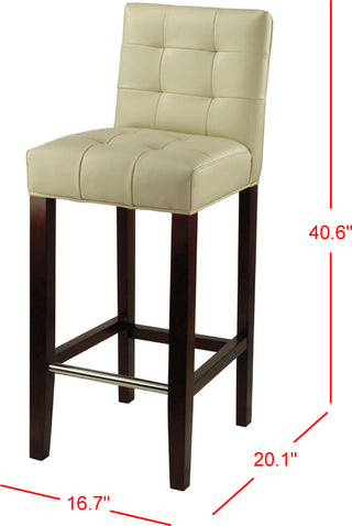 Safavieh Thompson Bar Stool Cream and Cherry Mahogany Furniture 