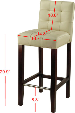 Safavieh Thompson Bar Stool Cream and Cherry Mahogany Furniture 