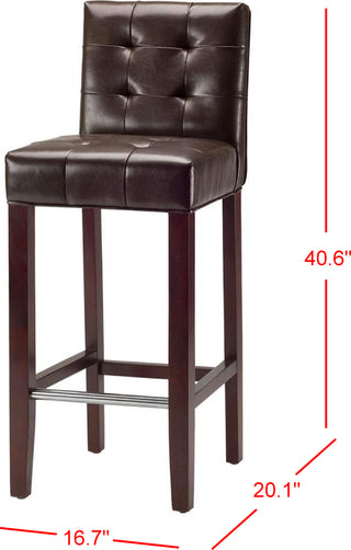 Safavieh Thompson Bar Stool Brown and Cherry Mahogany Furniture 