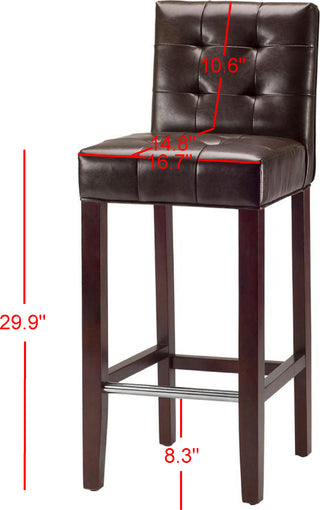 Safavieh Thompson Bar Stool Brown and Cherry Mahogany Furniture 