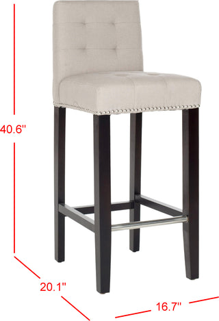 Safavieh Thompson Bar Stool Taupe and Espresso Furniture 