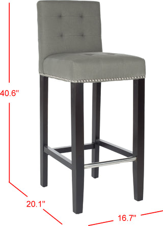 Safavieh Thompson Bar Stool Sea Mist and Espresso Furniture 