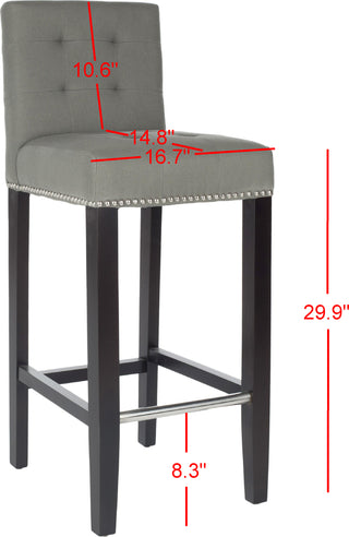 Safavieh Thompson Bar Stool Sea Mist and Espresso Furniture 