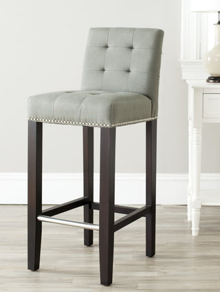 Safavieh Thompson Bar Stool Sea Mist and Espresso Furniture 