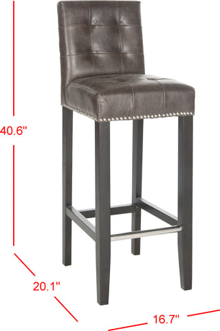 Safavieh Thompson Bar Stool Antique Brown and Espresso Furniture 