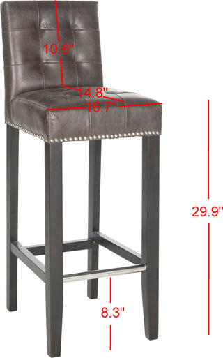 Safavieh Thompson Bar Stool Antique Brown and Espresso Furniture 