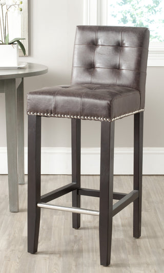 Safavieh Thompson Bar Stool Antique Brown and Espresso Furniture 