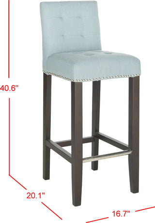 Safavieh Thompson Bar Stool Sky Blue and Espresso Furniture 